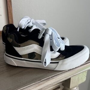 Kids Vans Camo Low-Top Sneakers with White Accents